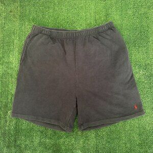 Vintage 90s Polo Ralph Lauren Pony Logo Sweat Shorts Navy XL Preppy Athleisure
